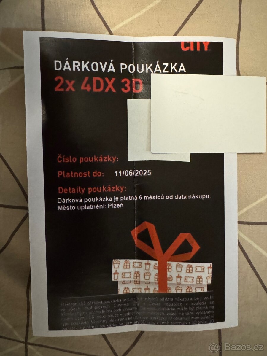 Dárkový poukaz do kina Cinema City
