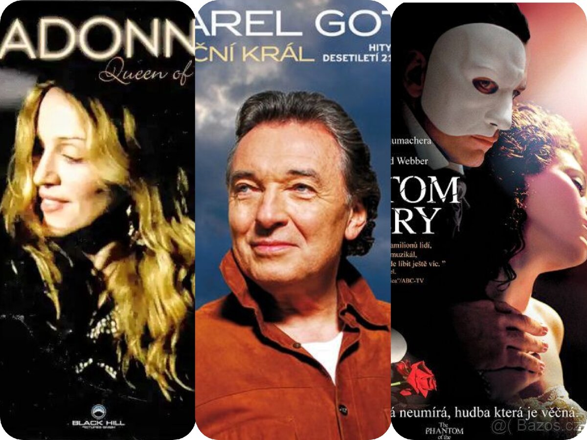 3x originál hudební DVD MADONNA / GOTT / PHANTOM OPERY