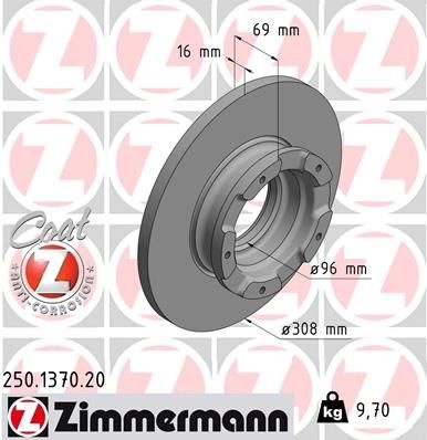 BRZDOVÉ KOTOUČE ZIMMERMANN 250.1370.20 FORD