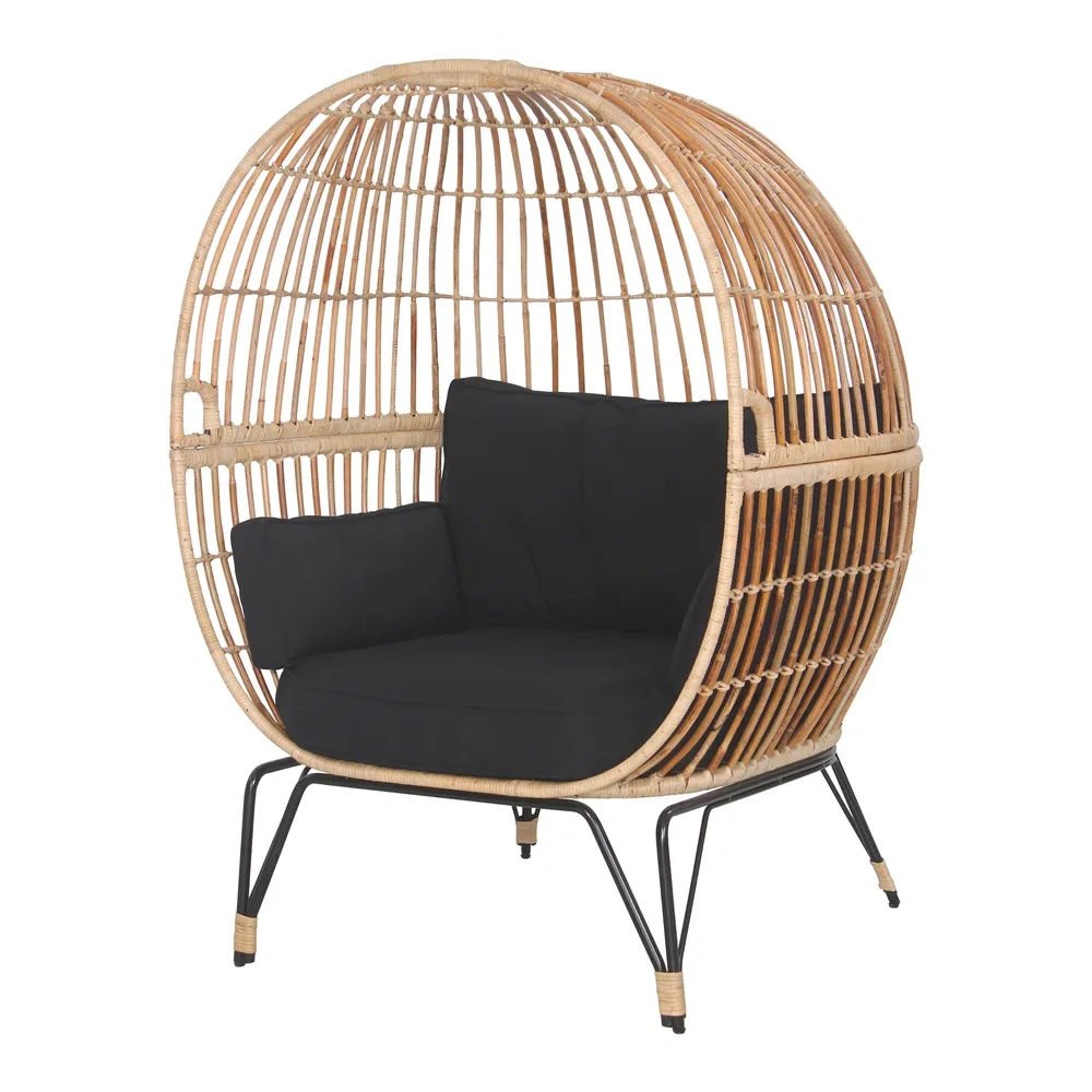 Ratanové zahradní křeslo Bonami Essentials Nodi Black nové