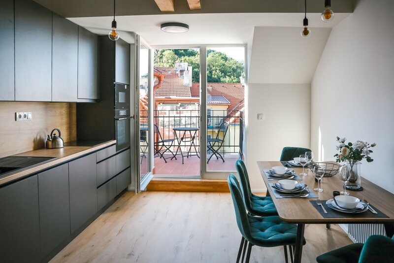 Pronájem nového bytu 2+kk 62 m2, terasa 5,8 m2