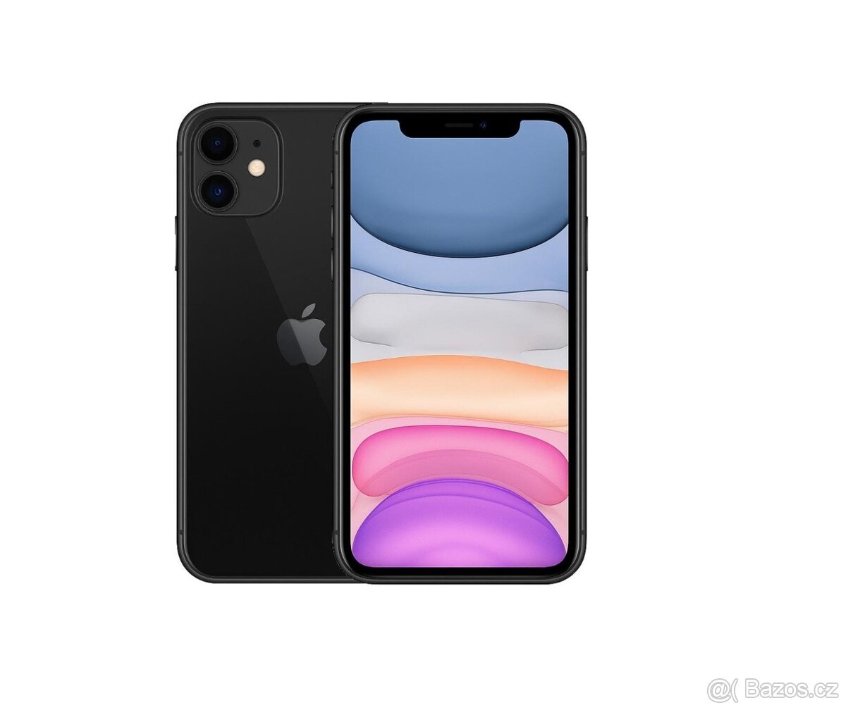 iPhone 11, 64 GB, černý – pěkný stav - záruka