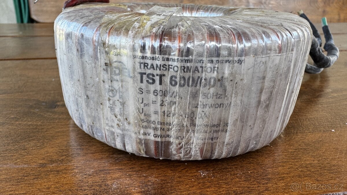Transformátor toroidní 600VA; 230VAC; 12V; 50A