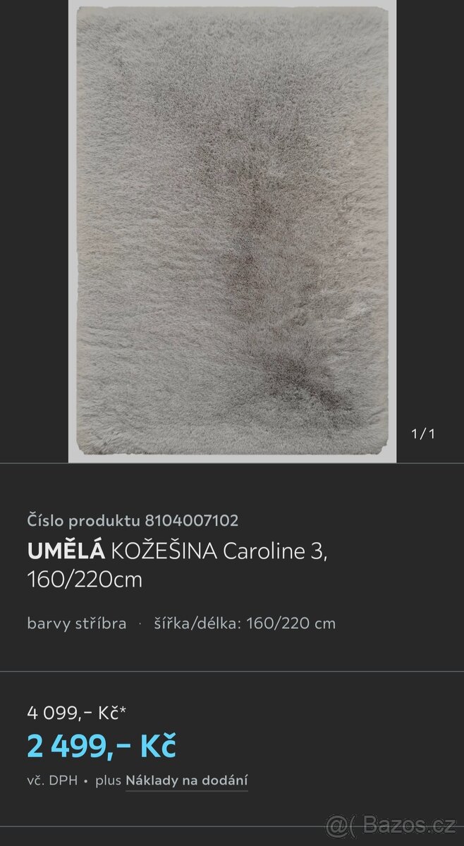Šedivý koberec s vysokým vláknem