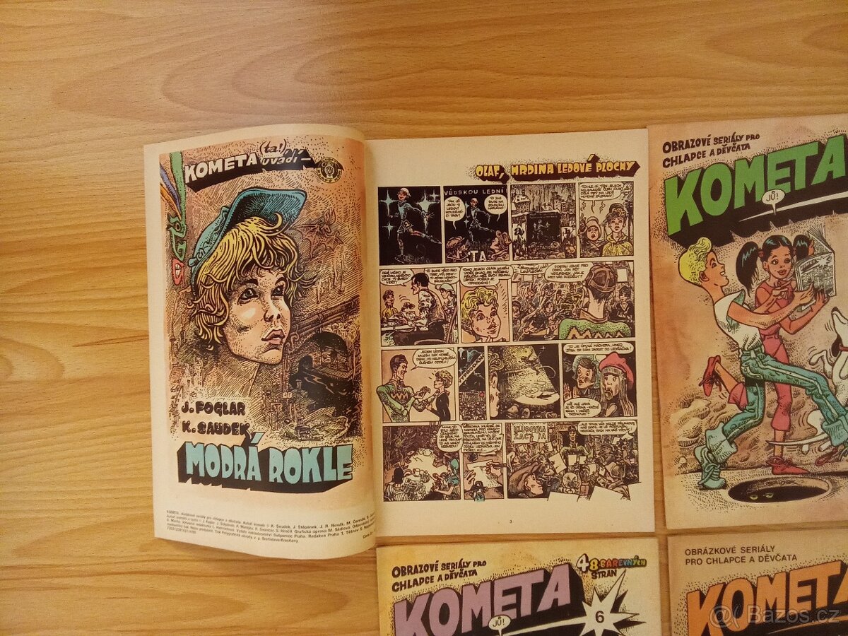 Kája Saudek -sada časopisů Kometa s komiksem Modrá rokle VÝB