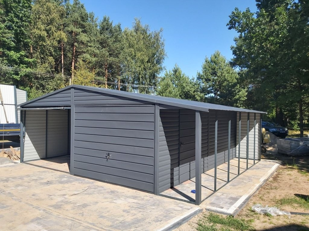 Garáž 6x6 + 1m přístřešek