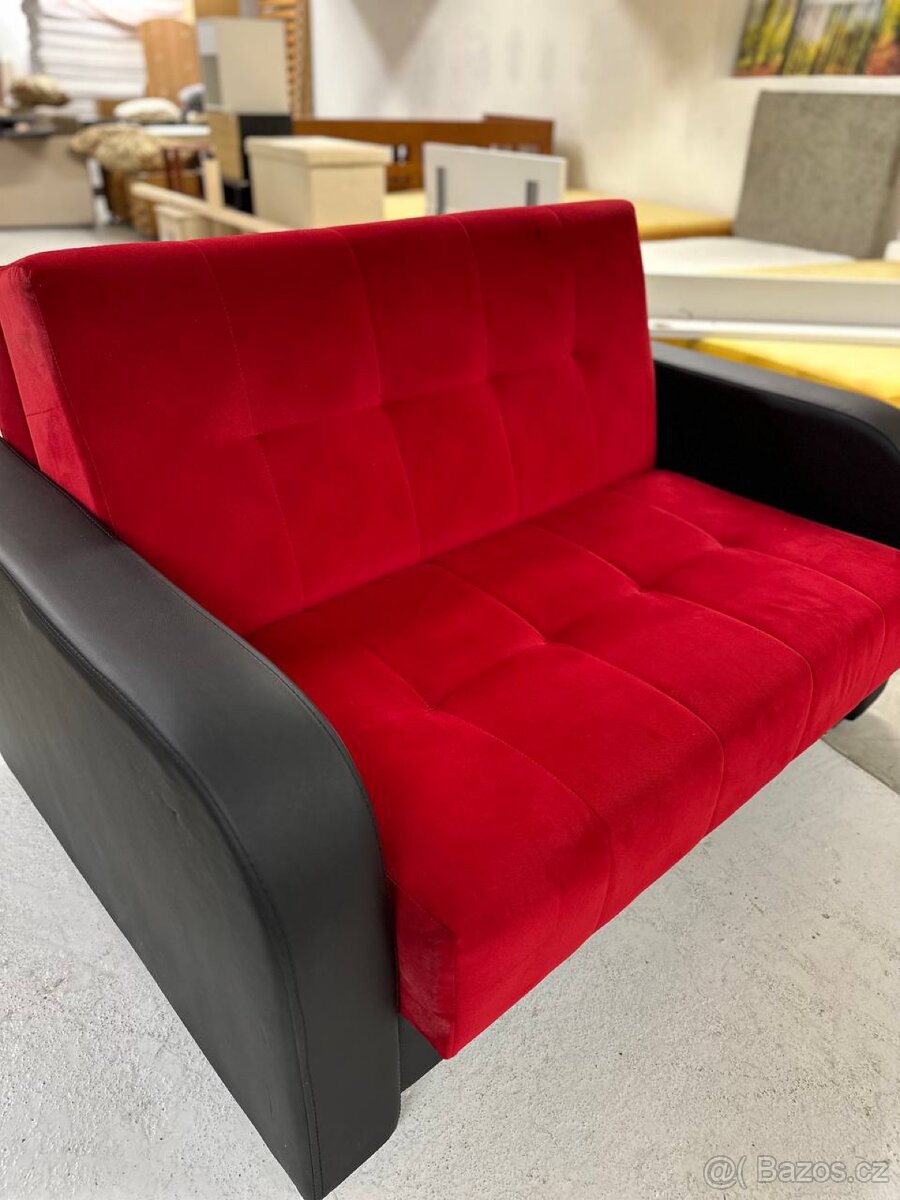 Rozkládací pohovka červeno-černá