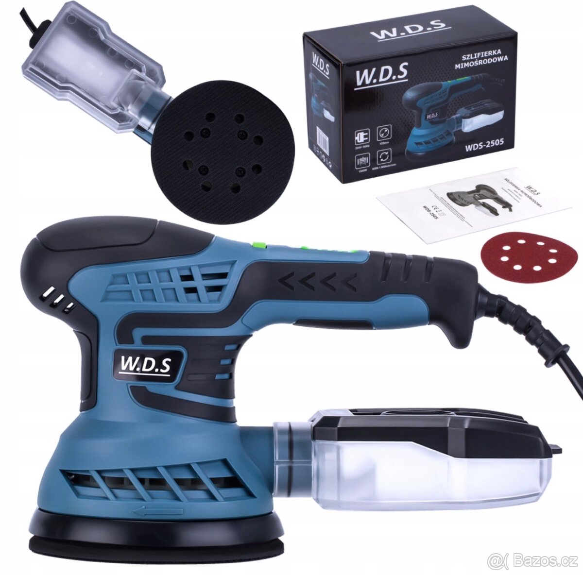 Excentrická bruska + sada 100 brusných papírů