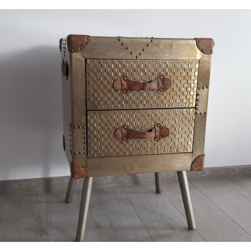 Průmyslový měděný stůl 2 zásuvky Nové