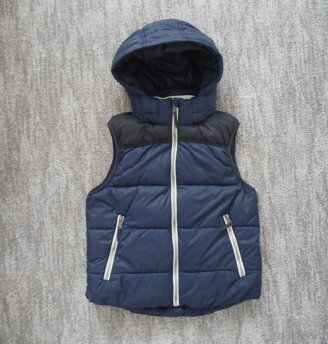 Modrá zateplená vesta vestička H&M - 146, 152