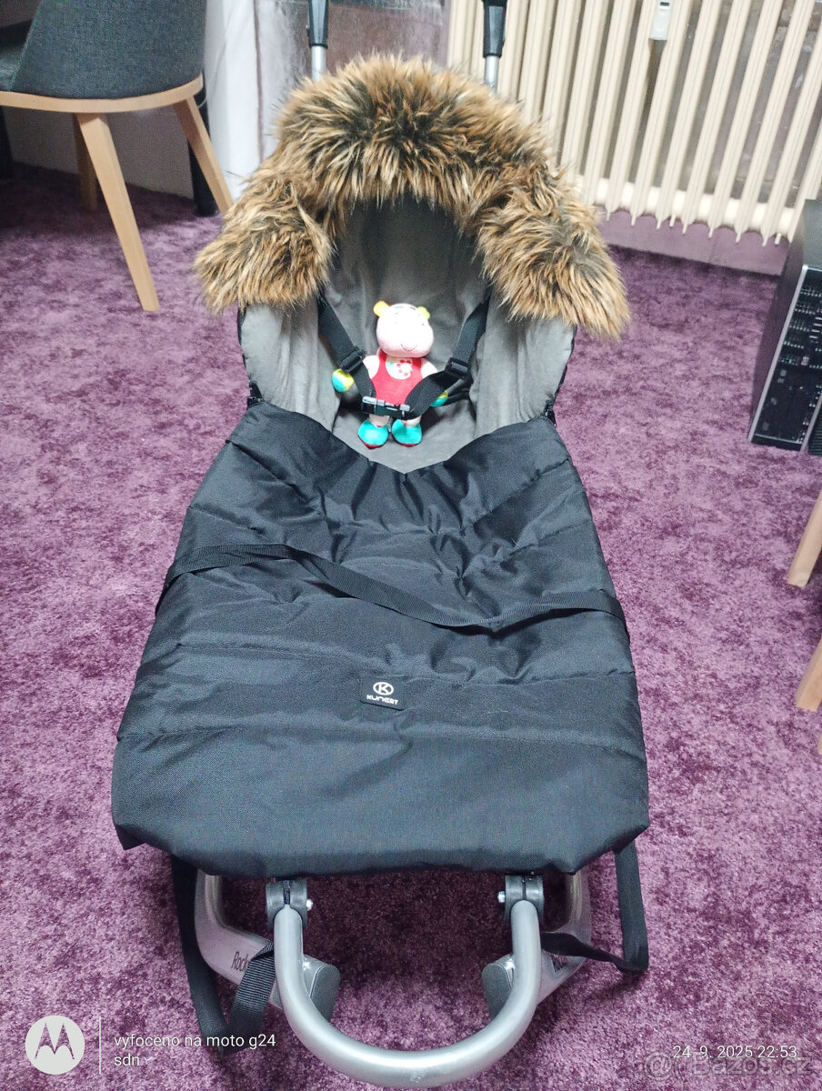 Sáňky Kunert Rocker s fusakem - černé - TOP STAV