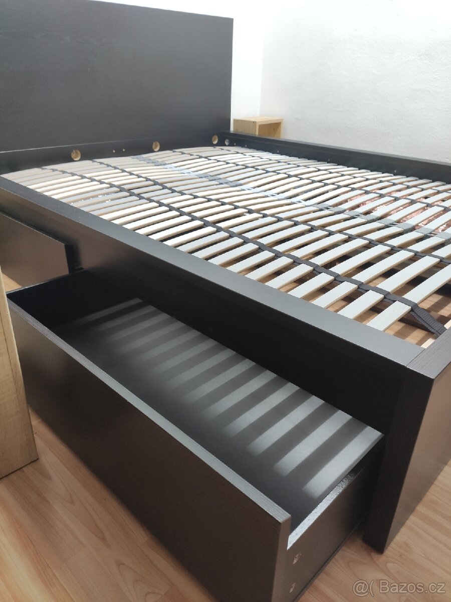 Ikea Malm - 160 x 200 cm - postel s úložným prostorem