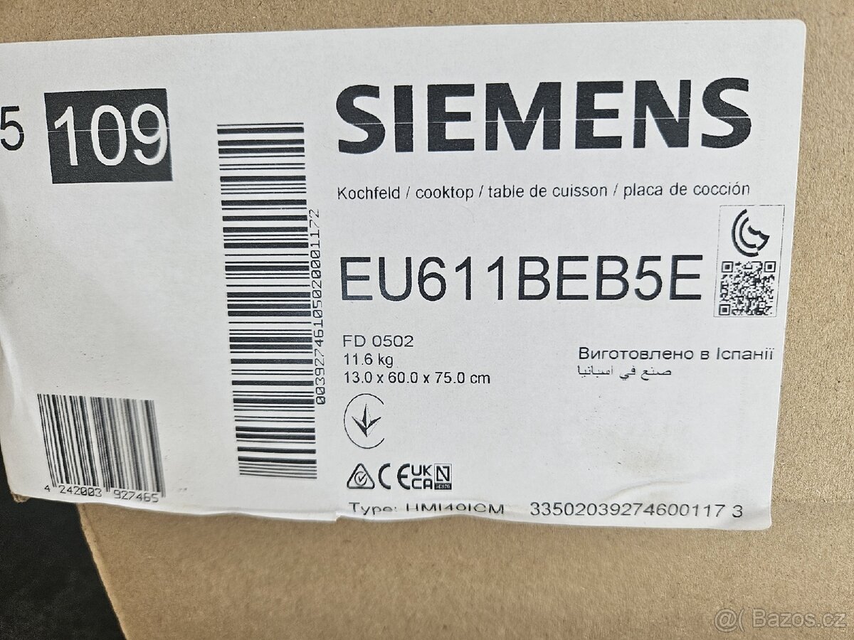 Indukční varná deska siemens