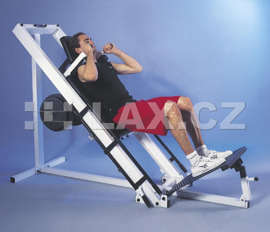 Posilovací stroj hacken dřep i leg press klasik 2v1 top cena