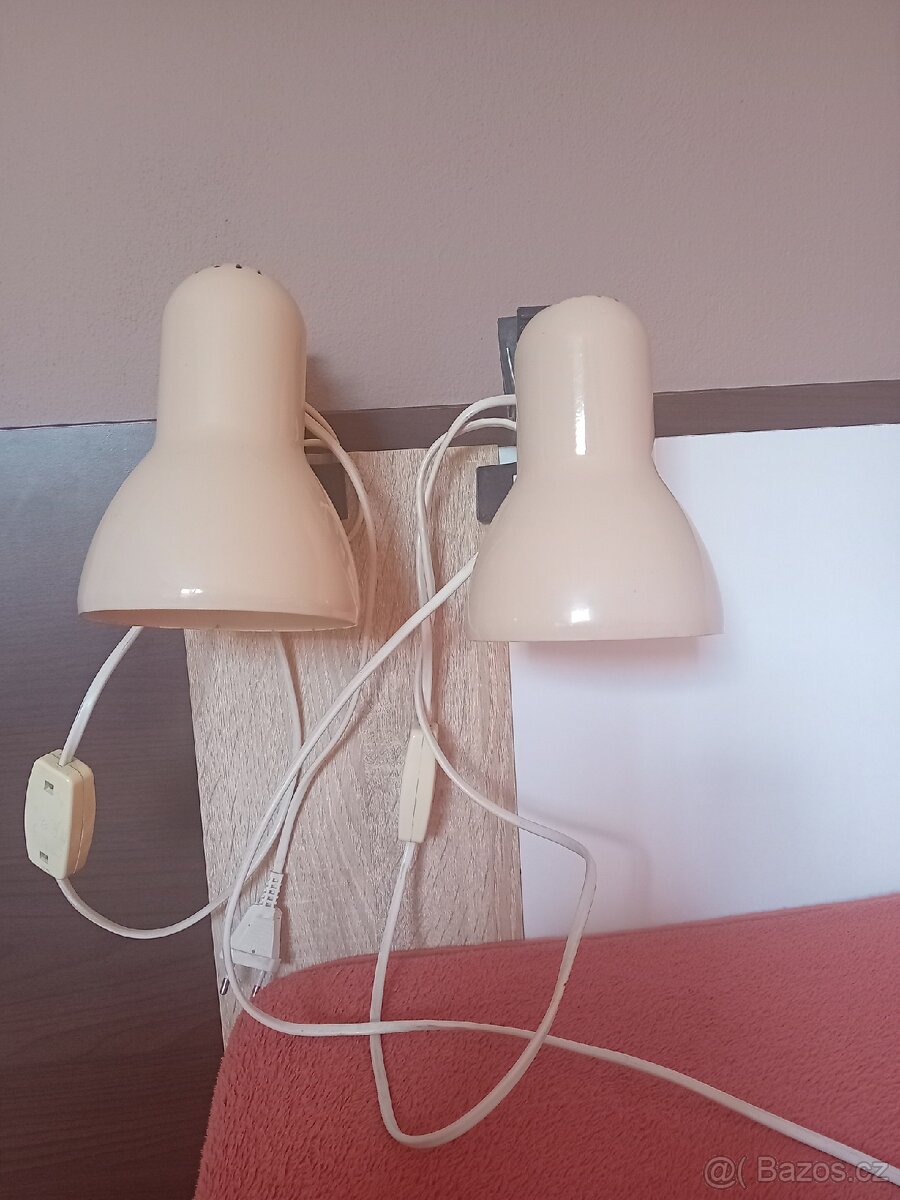 Noční lampa 2 ks kov uchyceni na desku