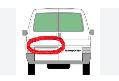 VW Transporter T4 – Lišta osvětlení SPZ LZ