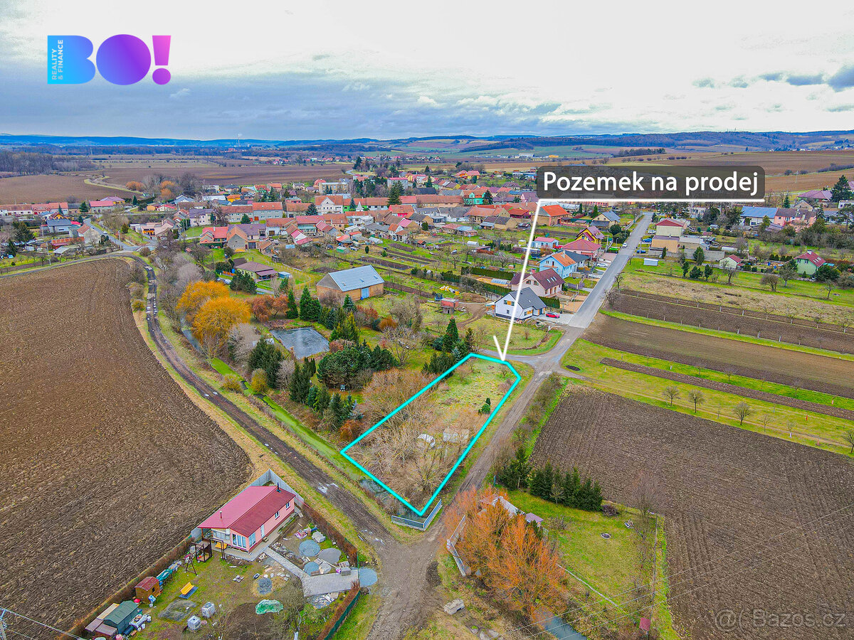 Prodej stavebního pozemku 1000 m2, Trávník, Kroměříž