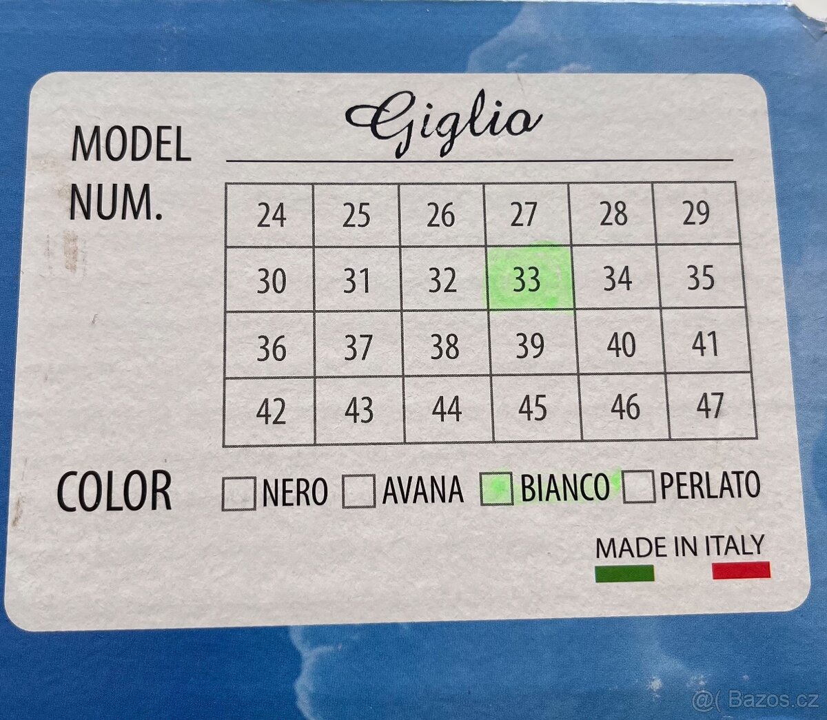 Krasobruslařské brusle Belati Giglio vel. 33