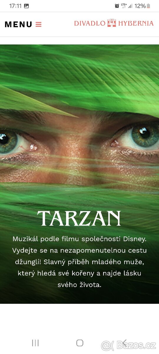 Muzikál Tarzan sobota 17.5.2025, 14 hod.
