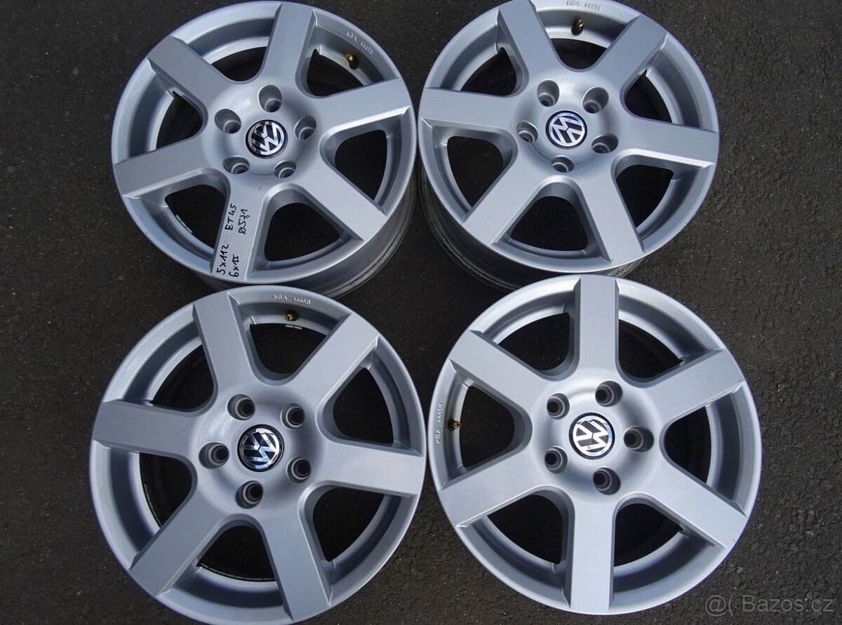 Alu disky na VW, Škoda 15", 5x112, ET 45, šíře 6J