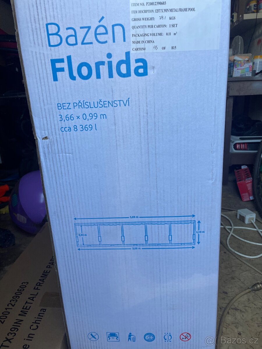 Prodám nový bazén Florida 3,66x0,99