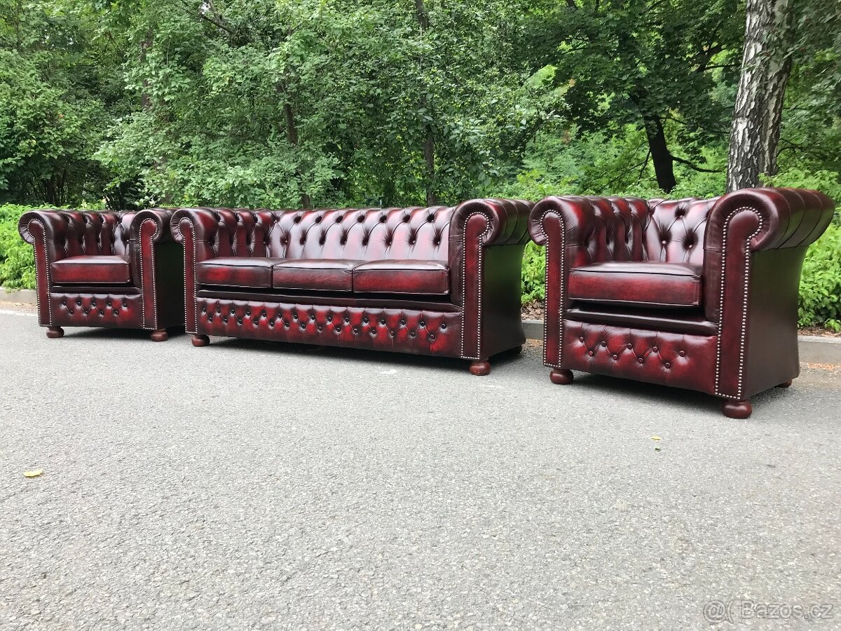Chesterfield Anglický Originál Nová souprava