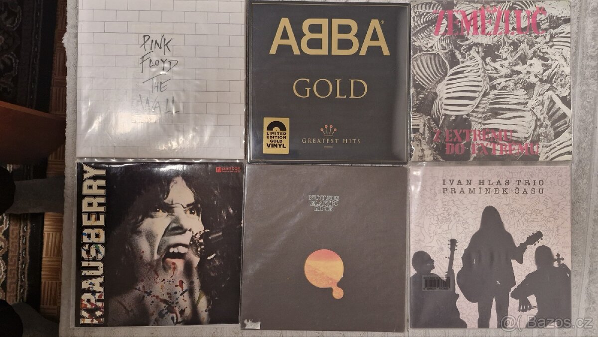 LP PINK FLOYD,KRAUSBERRY,ABBA,HLAS+podpis,ZEMĚŽLUČ