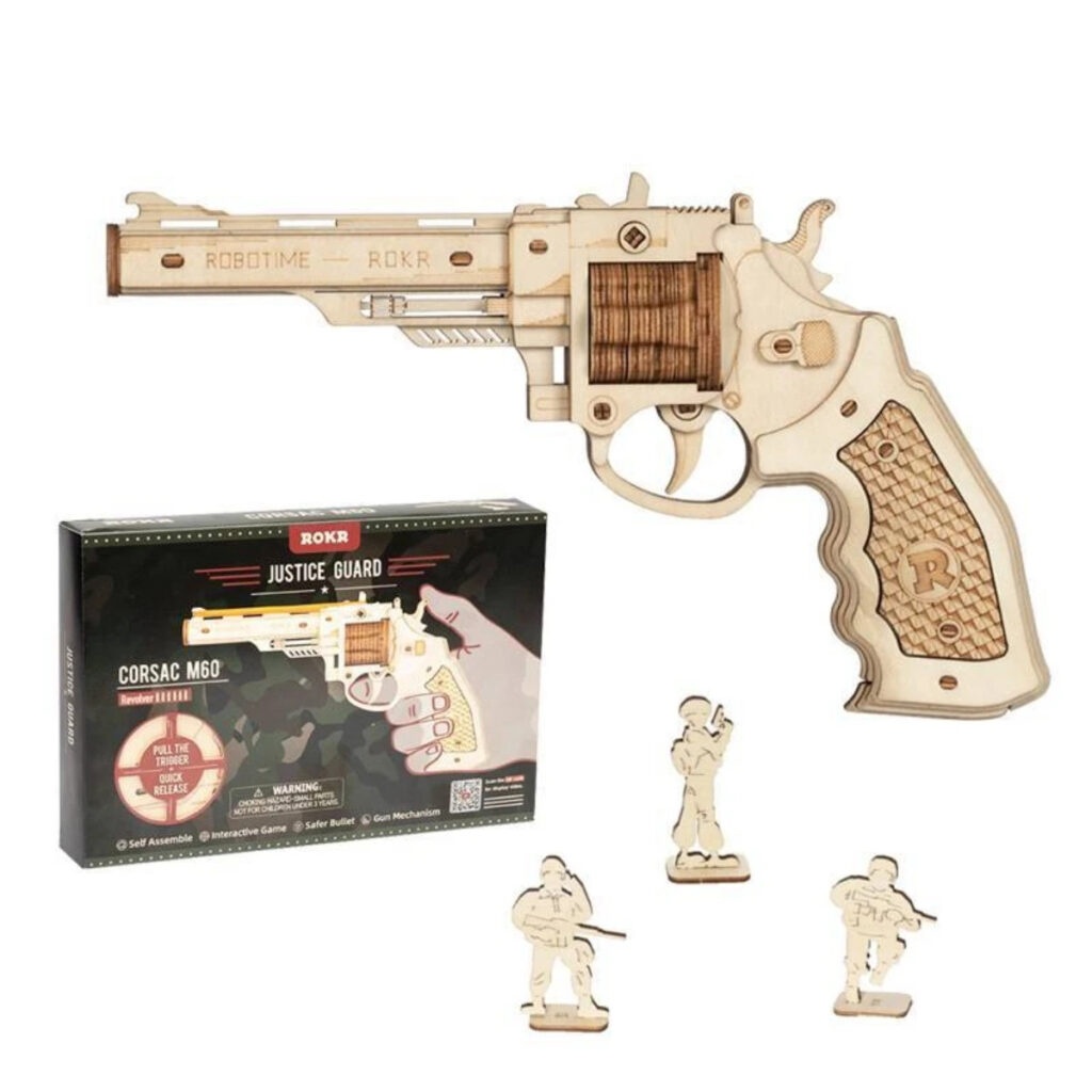 Dřevěný revolver puzzle