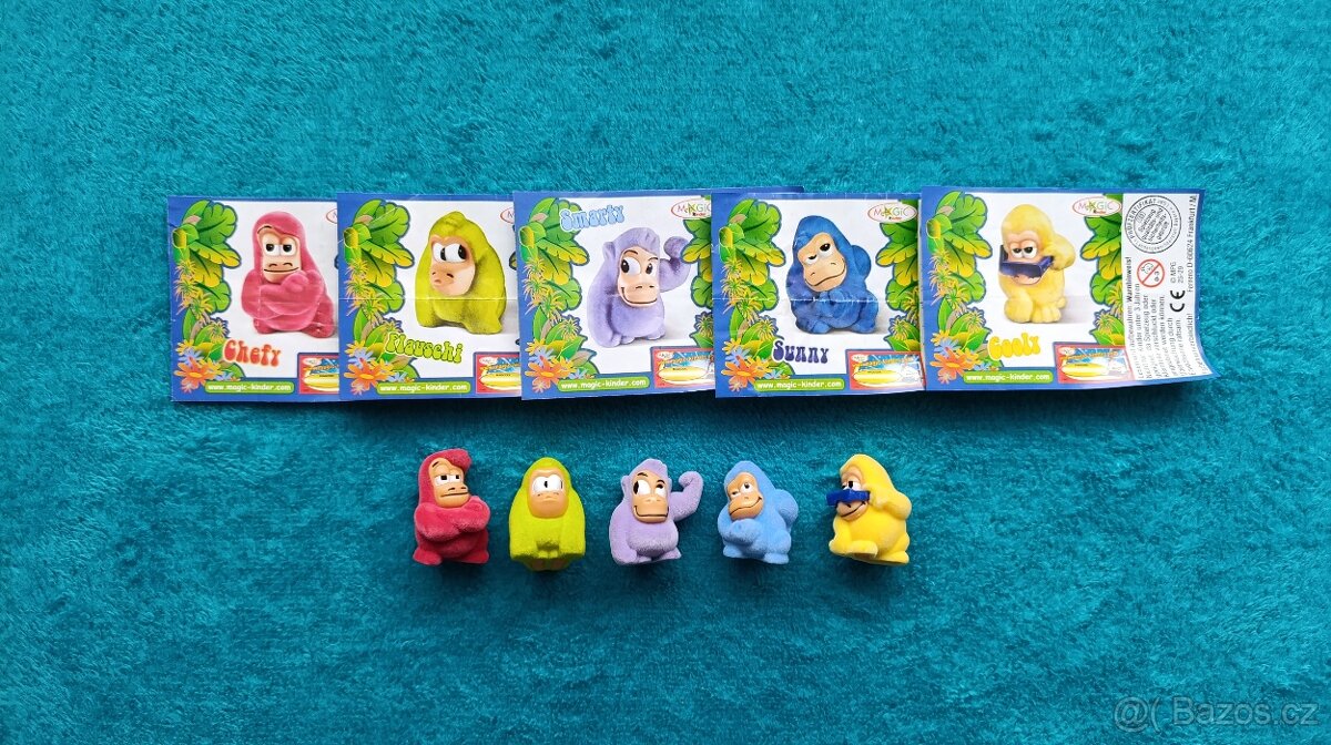 Sada kinder vajíček - plyšové gorily