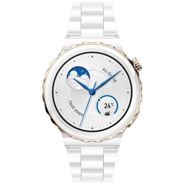 Huawei Watch GT3 Pro 43 mm - Gold Bezel White Ceramic Case