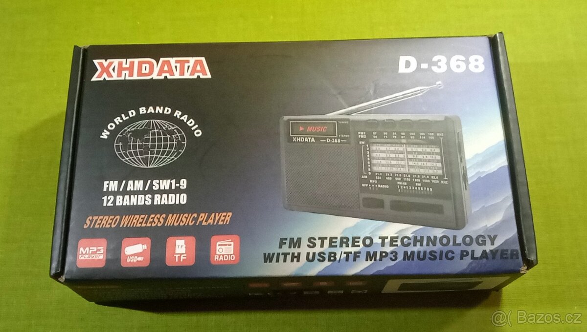 Nový světový značkový přijímač XHDATA D-368 FM AM SW1-9