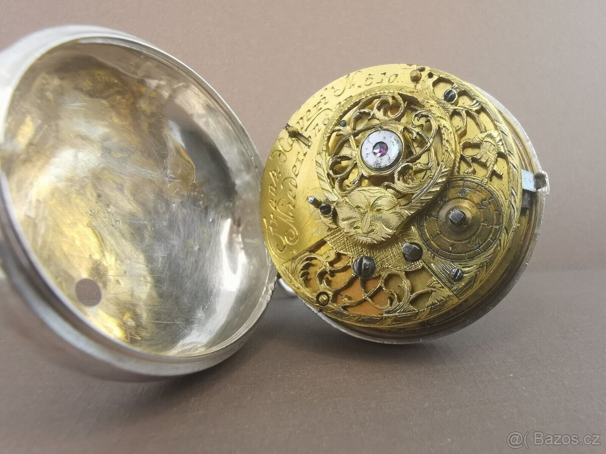 Německé kapesní hodinky FRIEDBERG s vřetenem kolem roku 1780