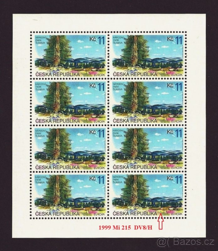 Česká Republika 1999 Pof PL 216 Šumava DV8/H