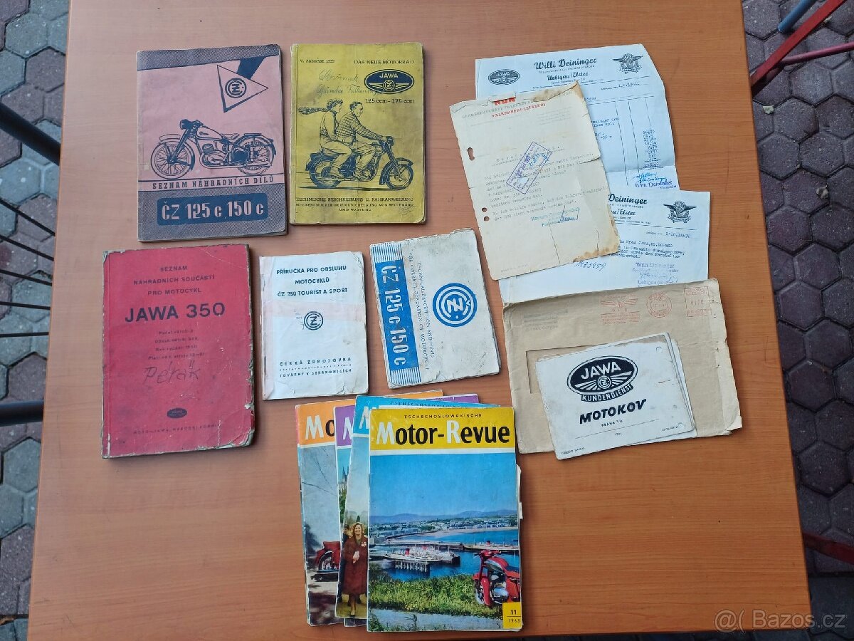 Příručky a Seznamy dílů- Pérak- Předvalečná- ČZ 125 C - Atd