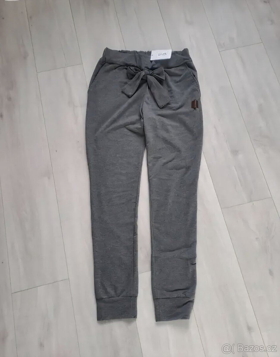 Nové stylové tepláky/kalhoty s mašlí, vel.M (L)