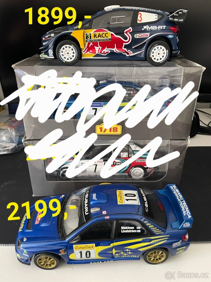Rally modely 1:18 Ford, Lancia,Peugeot,Subaru,ceny u foto