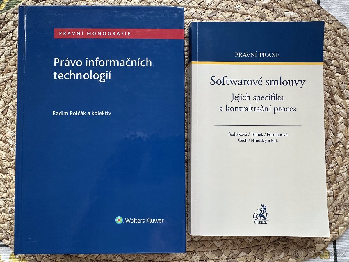 Prodám 2 knihy: Softwarové smlouvy a Právo inf. technologií
