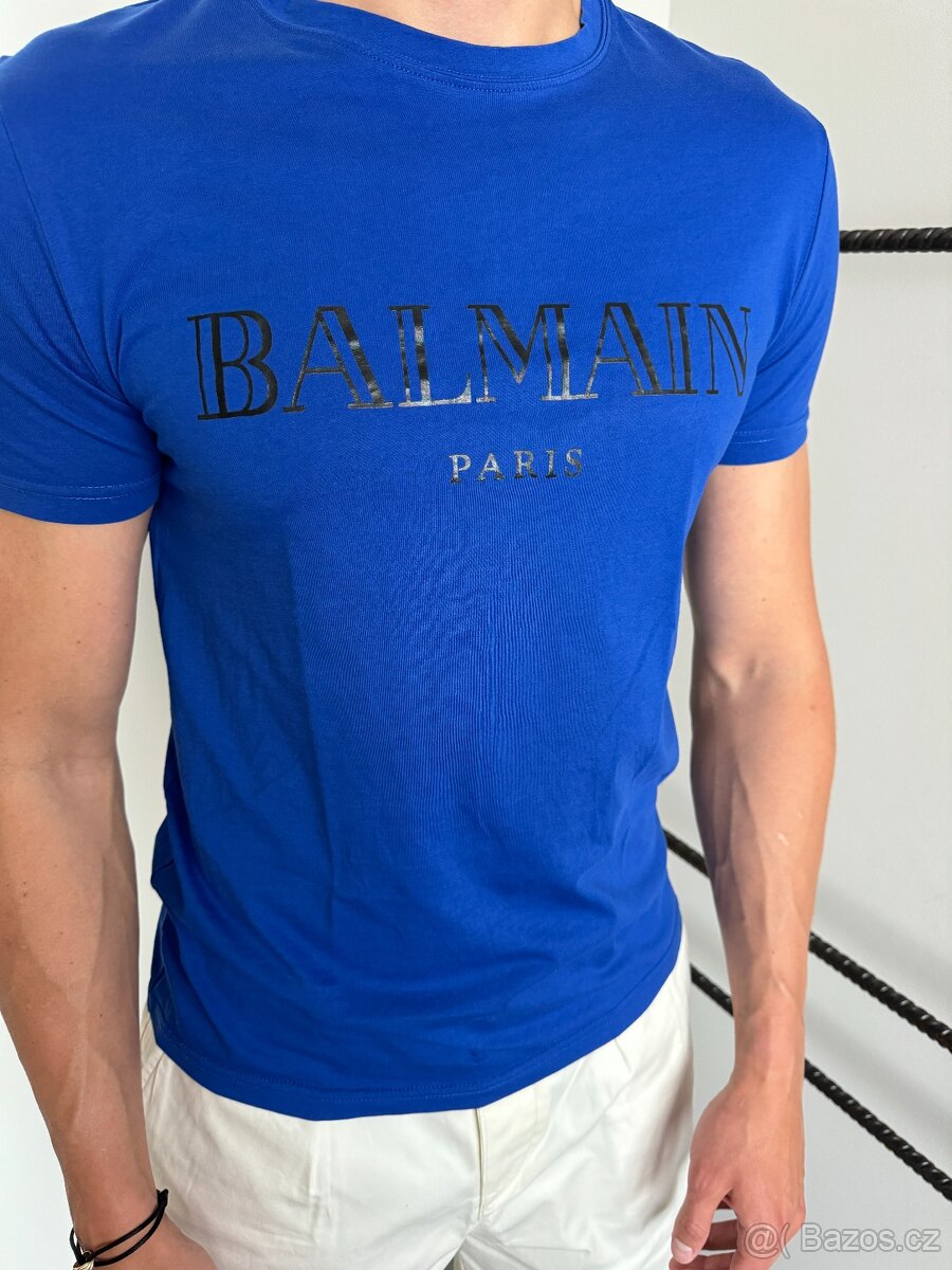 Pánské tričko BALMAIN (modré) vel. M