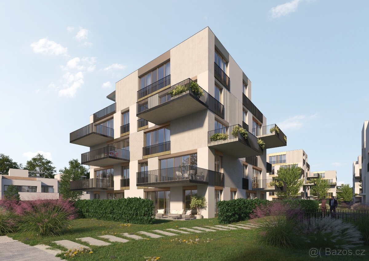 Bytová jednotka 1+kk s terasou a zahrádkou, 91,54m² - REZIDE