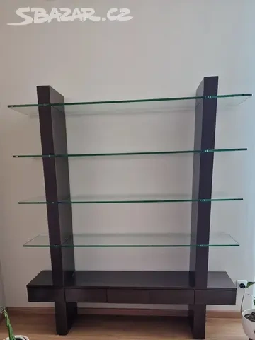 Skleněná policová sestava/knihovna
