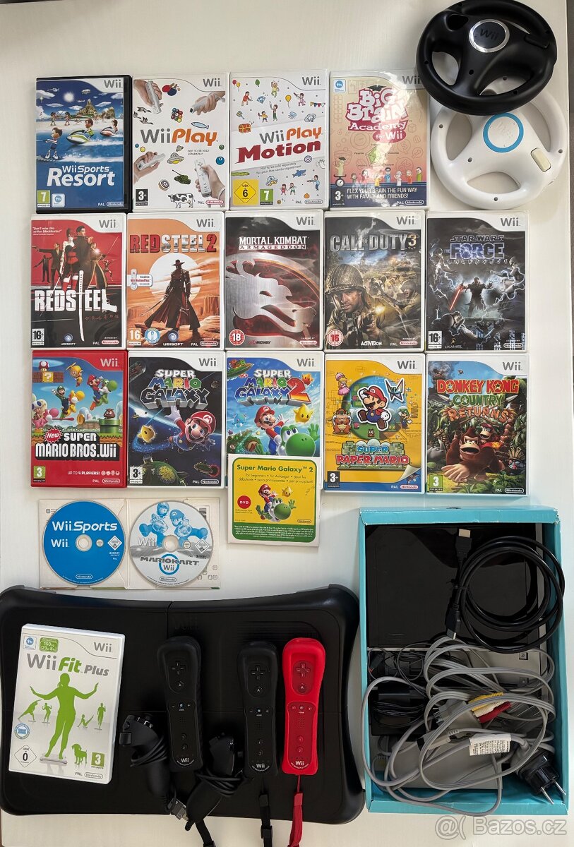 Nintendo Wii + příslušenství a hry - jen komlpet