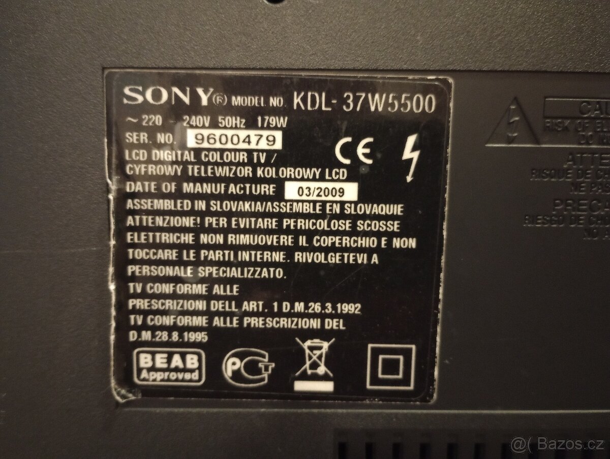 TV Sony KDL-37W5500