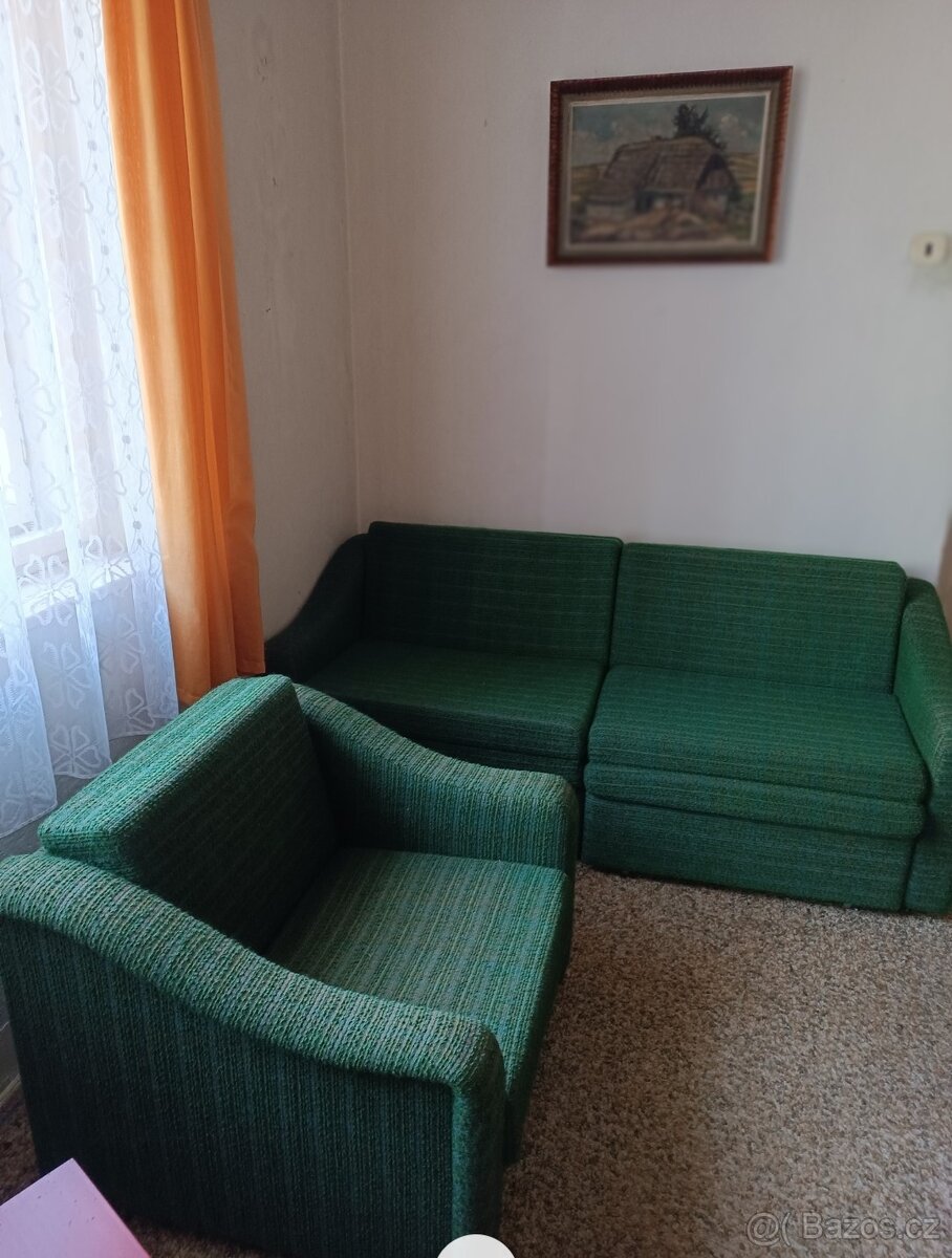 Retro pohovka + 2 křesla