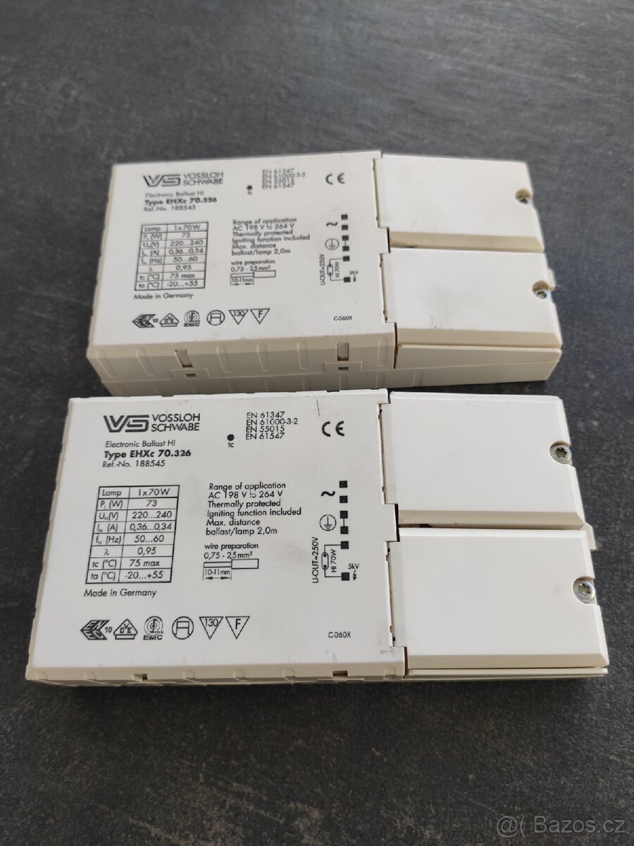 Elektrický předřadník Vossloh Schwabe EHXc 70.326, 70W