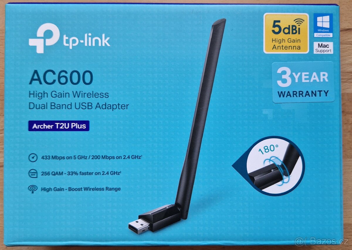 Síťová karta TP-Link Archer T2U Plus WiFi AC600 USB