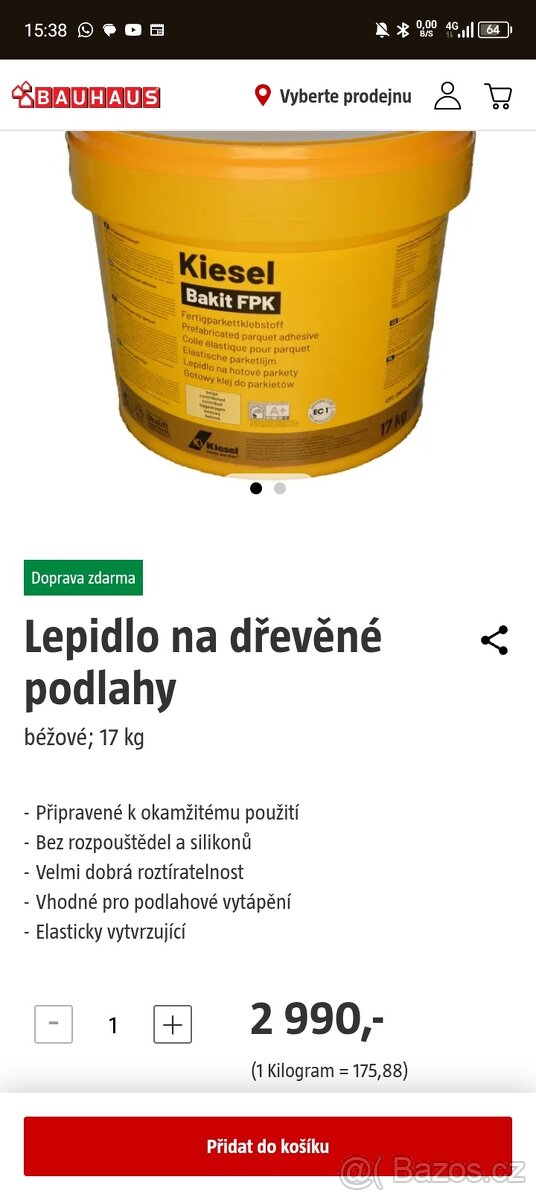 Lepidlo na podlahy 17kg