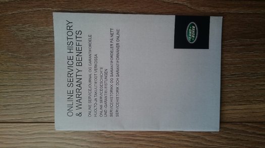 Land Rover servisní knižka