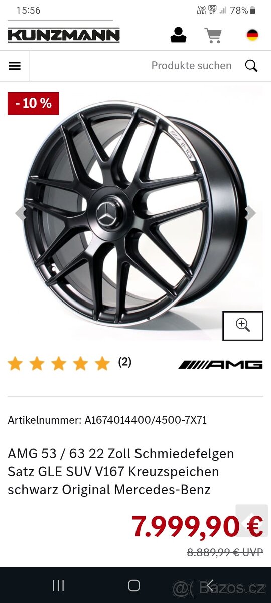 disky Mercedes GLE 63 53 R22 AMG 167