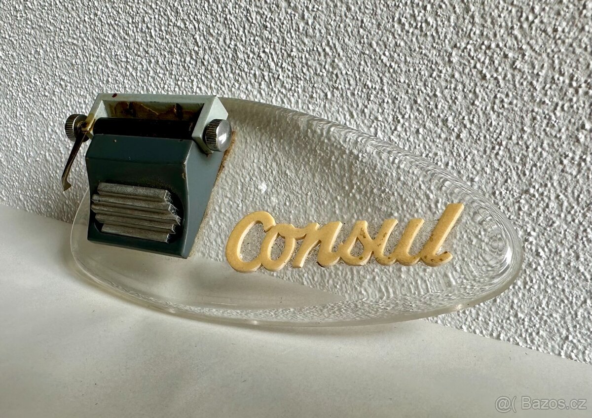 Staré RETRO těžítko CONSUL psací stroj ČSSR
