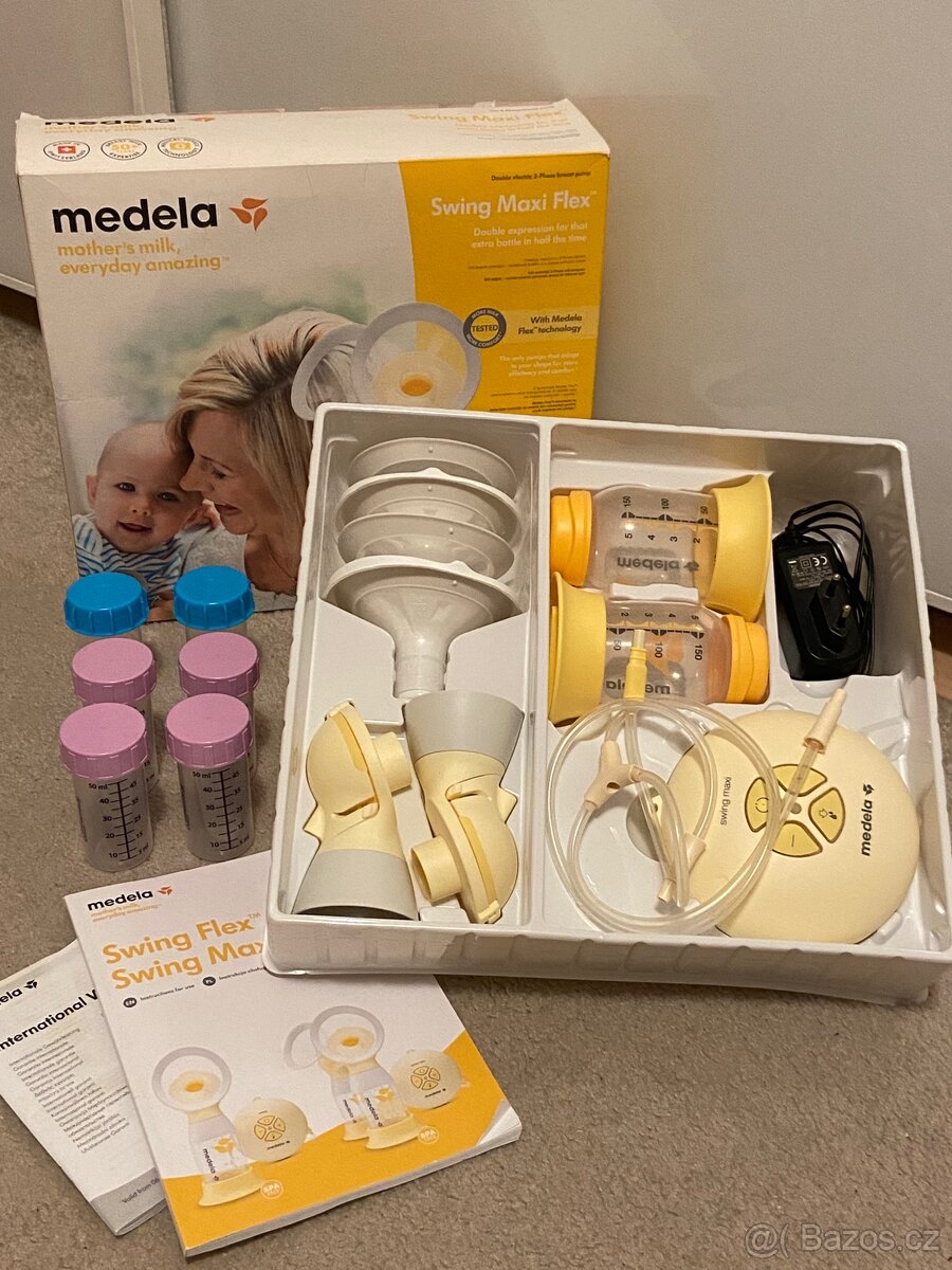 Odsávačka Medela na dvě prsa + polštář a další věci